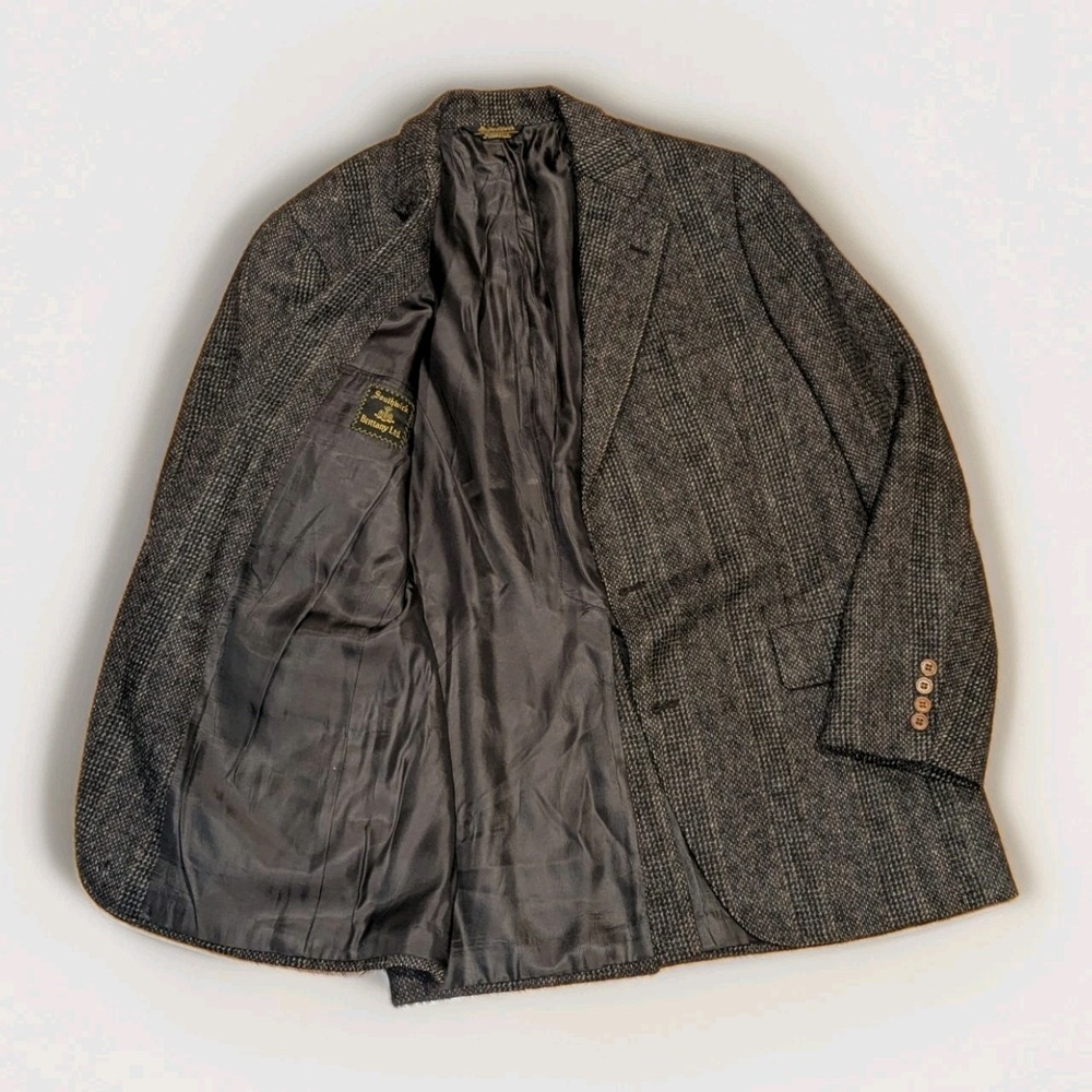Heritage Tweed Plaid Sport Coat 44 Dark Academia Old Money Southwick USA Blazer